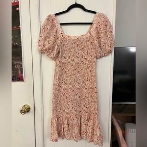 Anthropologie pink floral dress! Worn once!